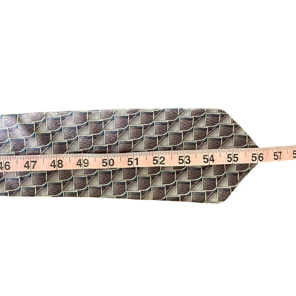 Palatina Mens Silk Tie Purple Blue Geometric Abstract Woven Classic Necktie 56